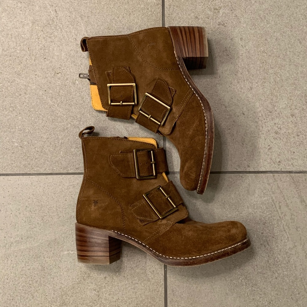 Frye Boots Sabrina Double Buckle